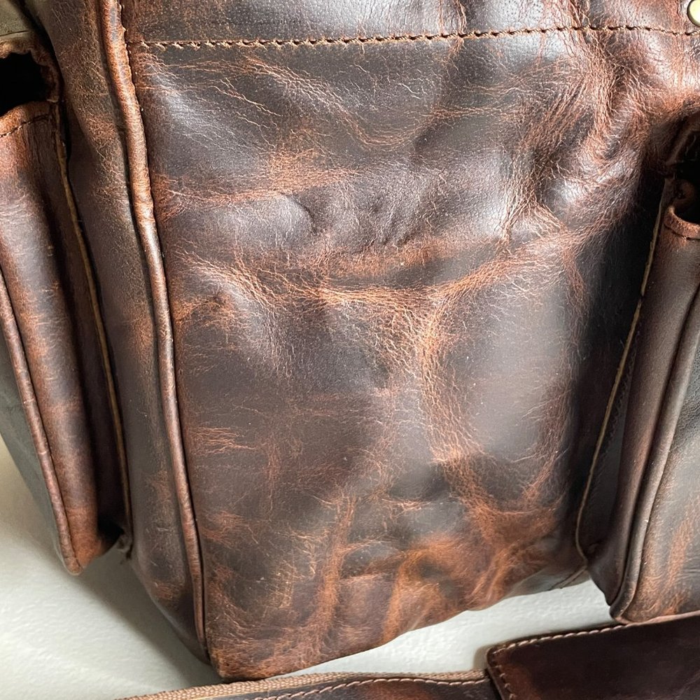 MaheTri Full Grain Buffalo Leather Travel Duffel Bag - Picture 7 of 16